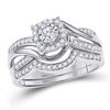 Image 1 : 1/2 CTW Round Diamond Bridal Wedding Ring 10kt Two-tone Gold - REF-45V2Y