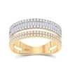 Image 1 : 3/4 CTW Womens Baguette Round Diamond Parallel Band Ring 14kt Two-tone Gold - REF-47T6V