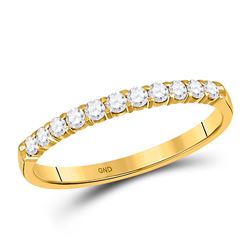 1/4 CTW Womens Round Diamond Wedding Single Row Band Ring 14kt Yellow Gold - REF-20H5R