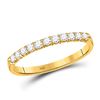 Image 1 : 1/4 CTW Womens Round Diamond Wedding Single Row Band Ring 14kt Yellow Gold - REF-20H5R