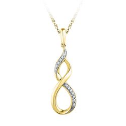 1/20 CTW Womens Round Diamond Twist Fashion Pendant 10kt Yellow Gold - REF-8W9H