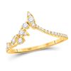 Image 1 : 1/3 CTW Womens Round Diamond Marquise Dot Chevron Band Ring 14kt Yellow Gold - REF-36V7Y