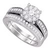 3/4 CTW Round Diamond Bridal Wedding Ring 14kt White Gold - REF-113T2V