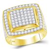 Image 1 : 3 CTW Mens Round Diamond Cluster Ring 10kt Yellow Gold - REF-213V5Y