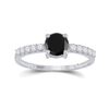 Image 1 : 1 CTW Round Black Color Enhanced Diamond Solitaire Bridal Engagement Ring 10kt White Gold - REF-31M4