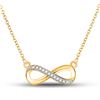 1/20 CTW White Round Diamond Infinity Love Pendant 10k Yellow Gold - REF-15F2W