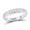 Image 1 : 1/2 CTW Mens Round Diamond Wedding Channel-Set Band Ring 10kt White Gold - REF-43H6R