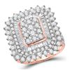 Image 1 : 3 & 1/2 CTW Womens Round Baguette Diamond Cluster Ring 10kt Rose Gold - REF-218Y2N