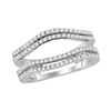 Image 1 : 1/2 CTW Womens Round Diamond Solitaire Enhancer Wedding Band Ring 14kt White Gold - REF-68M2F