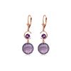 Genuine 11.60 ctw Amethyst Earrings 14KT Rose Gold - REF-47W5Y