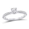 3/4 CTW Round Diamond Solitaire Bridal Wedding Engagement Ring 14kt White Gold - REF-170F5W