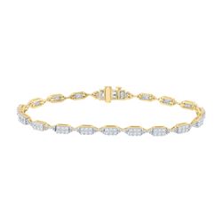 2 CTW Womens Round Diamond Fashion Bracelet 14kt Yellow Gold - REF-184V3Y