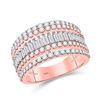 1 CTW Womens Baguette Diamond Modern Cocktail Band Ring 14kt Rose Gold - REF-124F6W