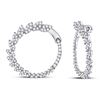 1 & 1/2 CTW Womens Round Diamond Fashion Hoop Earrings 14kt White Gold - REF-129Y5N