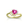 Genuine 0.97 ctw Pink Topaz & Diamond Ring 14KT Yellow Gold - REF-30W3Y