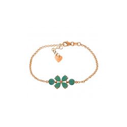 Genuine 3.15 ctw Emerald Bracelet 14KT Rose Gold - REF-71R9P