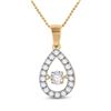 Image 1 : 1/3 CTW Womens Round Diamond Moving Twinkle Teardrop Pendant 10kt Yellow Gold - REF-25W9H