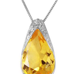 Genuine 5 ctw Citrine Necklace 14KT White Gold - REF-27W2Y