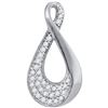 Image 1 : 1/8 CTW Womens Round Diamond Teardrop Cluster Pendant 10kt White Gold - REF-13Y5N