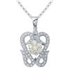 Image 1 : 0.88 CTW Diamond Pendant 18K 2Tone Gold - REF-112M2F