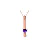 Genuine 0.25 ctw Amethyst Necklace 14KT Rose Gold - REF-25F4Z