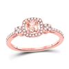5/8 CTW Womens Cushion Morganite Diamond Halo Ring 10kt Rose Gold - REF-27Y3N
