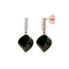 Genuine 31.15 ctw Black Spinel & Diamond Earrings 14KT Rose Gold - REF-48P9H