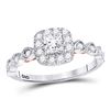 3/4 CTW Princess Diamond Solitaire Bridal Wedding Engagement Ring 14kt Two-tone Gold - REF-101F3W