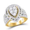 2 CTW Round Diamond Teardrop Bridal Wedding Engagement Ring 14kt Yellow Gold - REF-208Y3N