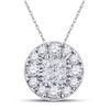 1/4 CTW Womens Princess Diamond Fashion Cluster Pendant 14kt White Gold - REF-20Y5N