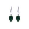 Genuine 25.9 ctw Green Sapphire Corundum & Diamond Earrings 14KT White Gold - REF-42H9X