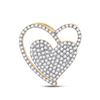 3/8 CTW Womens Round Diamond Heart Pendant 10kt Yellow Gold - REF-24Y5N