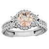 1.46 CTW Morganite & Diamond Ring 14K White Gold - REF-83K2W