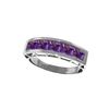 Genuine 2.25 ctw Amethyst Ring 14KT White Gold - REF-54A2K