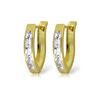 Genuine 1.20 ctw White Topaz Earrings 14KT Yellow Gold - REF-24H5X