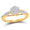 Image 1 : 1/5 CTW Womens Round Diamond Cluster Ring 10kt Yellow Gold - REF-20A5M