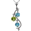 Genuine 2.3 ctw Blue Topaz Necklace 14KT White Gold - REF-30Y2F