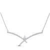 1/4 CTW Womens Pear Diamond Modern Fashion Necklace 10kt White Gold - REF-29W9H