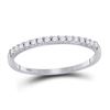 1/6 CTW Womens Round Diamond Wedding Single Row Band Ring 14kt White Gold - REF-22N5A