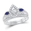 7/8 CTW Pear Diamond Bridal Wedding Ring 14kt White Gold - REF-126Y8N