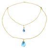 Genuine 7.5 ctw Blue Topaz Necklace 14KT White Gold - REF-56M4T