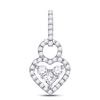 5/8 CTW Womens Round Diamond Fashion Heart Pendant 10kt White Gold - REF-45N2A