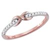 Image 1 : 1/10 CTW Womens Round Diamond Infinity Stackable Band Ring 14kt Rose Gold - REF-19A6M