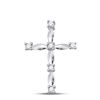 1/20 CTW Womens Round Diamond Cross Pendant 10kt White Gold - REF-8R3X