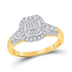 3/4 CTW Womens Baguette Diamond Square Cluster Ring 14kt Yellow Gold - REF-78V5Y
