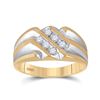 Image 1 : 1/4 CTW Mens Round Diamond Band Ring 10kt Yellow Gold - REF-29Y9N