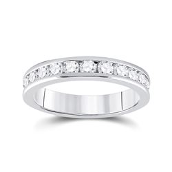 3/4 CTW Womens Round Diamond Wedding Band Ring 14kt White Gold - REF-81F7W