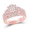 Image 1 : 7/8 CTW Round Diamond Bridal Wedding Ring 14kt Rose Gold - REF-102Y2N