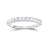 Image 1 : 1/2 CTW Womens Round Diamond Single Row Band Ring 14kt White Gold - REF-46T3V