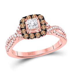 3/4 CTW Princess Diamond Solitaire Bridal Wedding Engagement Ring 14kt Rose Gold - REF-95W5H